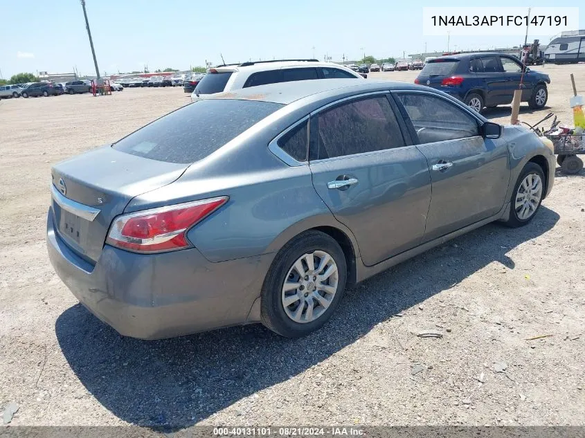 2015 Nissan Altima 2.5 S VIN: 1N4AL3AP1FC147191 Lot: 40131101