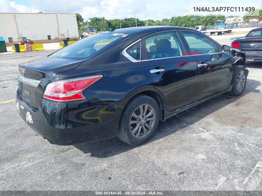 2015 Nissan Altima 2.5 Sv VIN: 1N4AL3AP7FC111439 Lot: 40144135