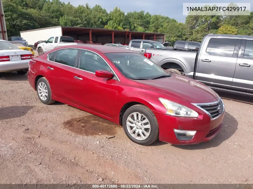 2015 Nissan Altima 2.5/2.5 S/2.5 Sl/2.5 Sv VIN: 1N4AL3AP7FC429917 Lot: 40172660