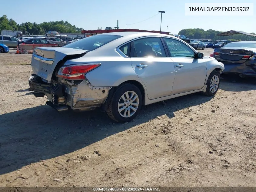 2015 Nissan Altima 2.5 S VIN: 1N4AL3AP2FN305932 Lot: 40174659