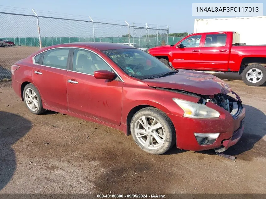 2015 Nissan Altima 2.5 Sv VIN: 1N4AL3AP3FC117013 Lot: 40180300