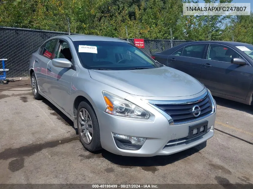 2015 Nissan Altima 2.5 S VIN: 1N4AL3APXFC247807 Lot: 40198499