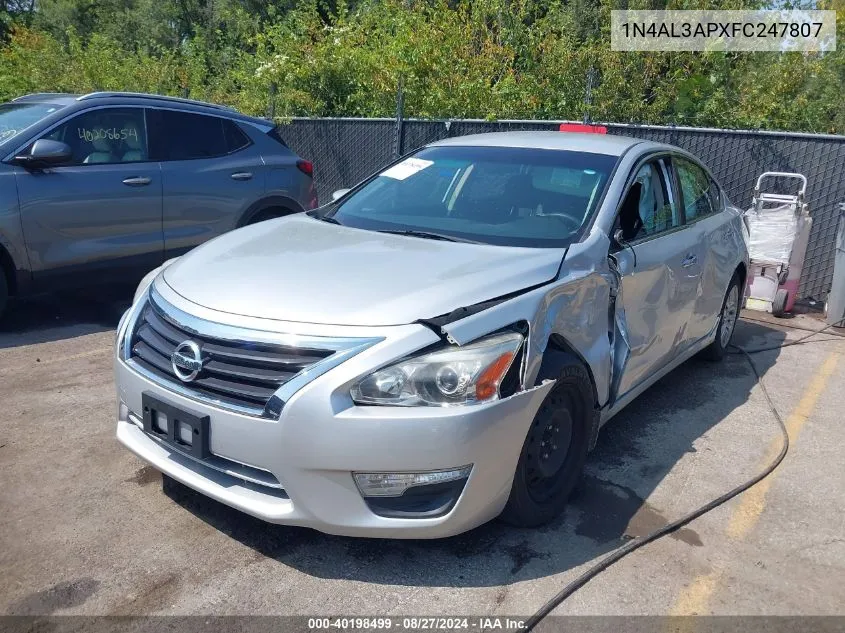 2015 Nissan Altima 2.5 S VIN: 1N4AL3APXFC247807 Lot: 40198499