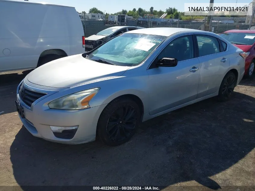 2015 Nissan Altima 2.5/2.5 S/2.5 Sl/2.5 Sv VIN: 1N4AL3AP9FN314921 Lot: 40226022