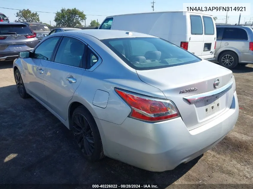 2015 Nissan Altima 2.5/2.5 S/2.5 Sl/2.5 Sv VIN: 1N4AL3AP9FN314921 Lot: 40226022