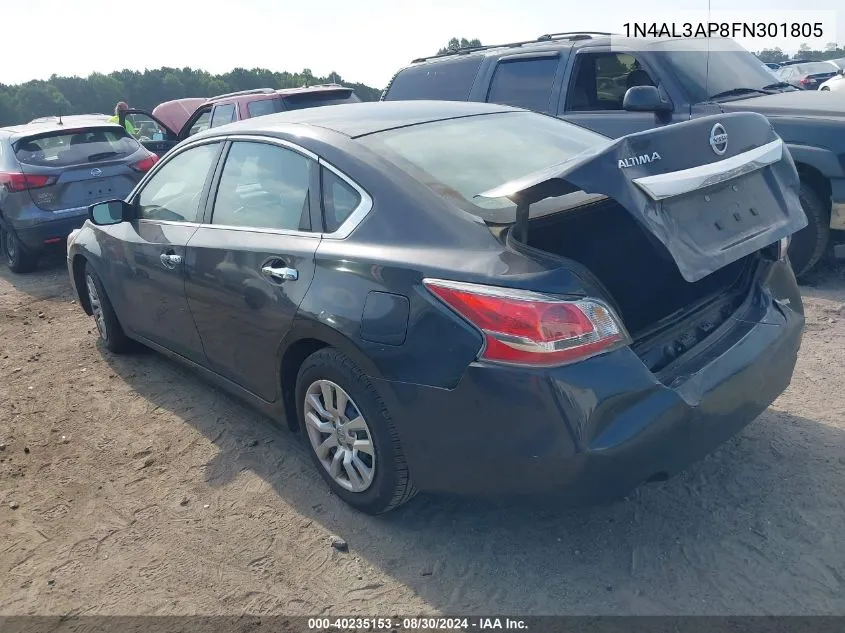 2015 Nissan Altima 2.5/2.5 S/2.5 Sl/2.5 Sv VIN: 1N4AL3AP8FN301805 Lot: 40235153