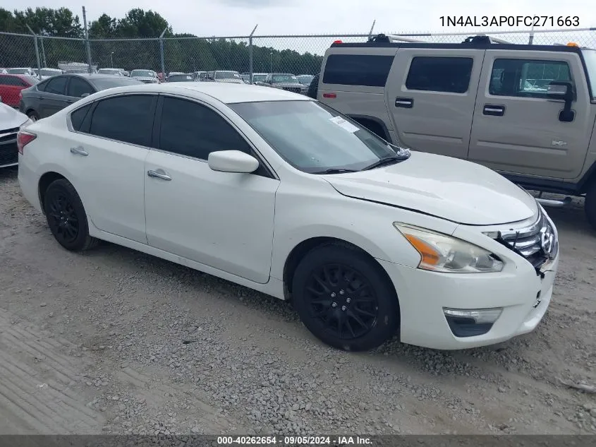 2015 Nissan Altima 2.5/2.5 S/2.5 Sl/2.5 Sv VIN: 1N4AL3AP0FC271663 Lot: 40262654