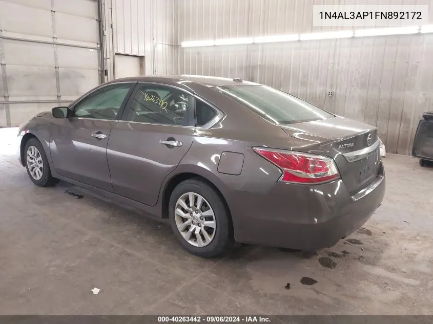 2015 Nissan Altima 2.5/2.5 S/2.5 Sl/2.5 Sv VIN: 1N4AL3AP1FN892172 Lot: 40263442