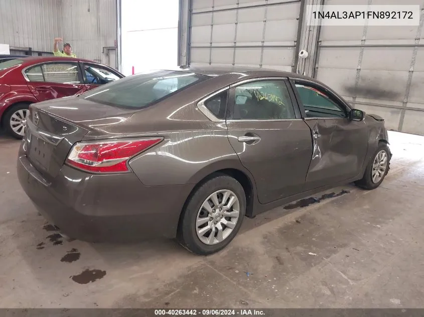 2015 Nissan Altima 2.5/2.5 S/2.5 Sl/2.5 Sv VIN: 1N4AL3AP1FN892172 Lot: 40263442