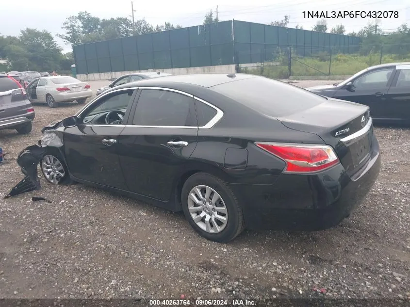 2015 Nissan Altima 2.5/S/Sv/Sl VIN: 1N4AL3AP6FC432078 Lot: 40263764