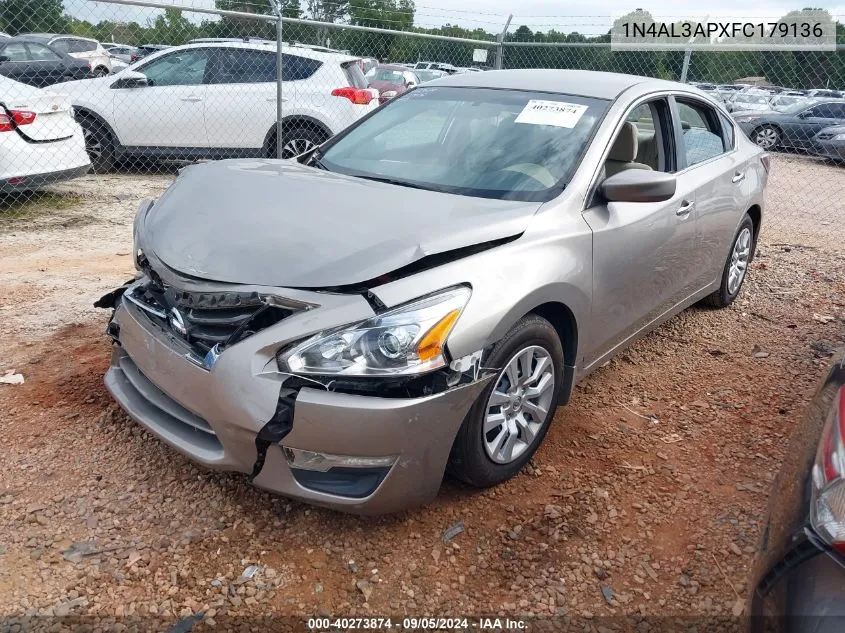 2015 Nissan Altima 2.5/S/Sv/Sl VIN: 1N4AL3APXFC179136 Lot: 40273874