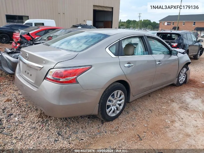 2015 Nissan Altima 2.5/S/Sv/Sl VIN: 1N4AL3APXFC179136 Lot: 40273874