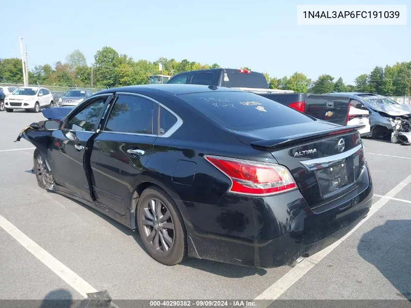 2015 Nissan Altima 2.5 S VIN: 1N4AL3AP6FC191039 Lot: 40290382