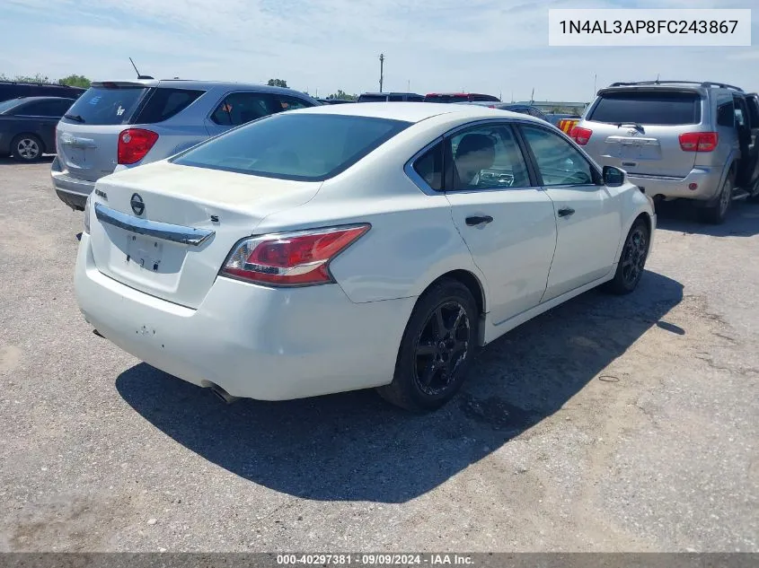 2015 Nissan Altima 2.5/2.5 S/2.5 Sl/2.5 Sv VIN: 1N4AL3AP8FC243867 Lot: 40297381