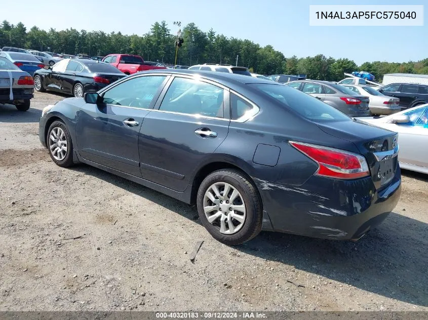 2015 Nissan Altima 2.5/S/Sv/Sl VIN: 1N4AL3AP5FC575040 Lot: 40320183