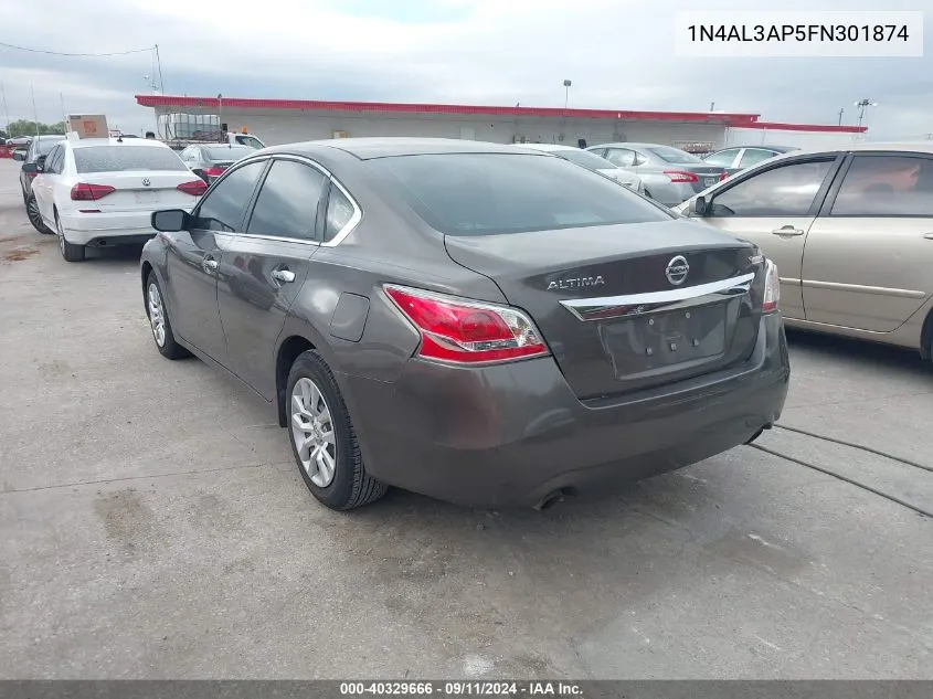 2015 Nissan Altima 2.5/2.5 S/2.5 Sl/2.5 Sv VIN: 1N4AL3AP5FN301874 Lot: 40329666