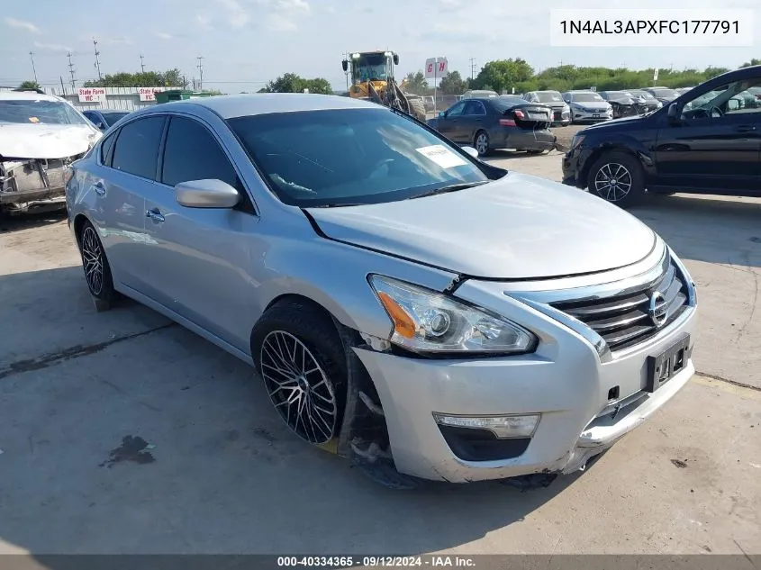 2015 Nissan Altima 2.5/2.5 S/2.5 Sl/2.5 Sv VIN: 1N4AL3APXFC177791 Lot: 40334365