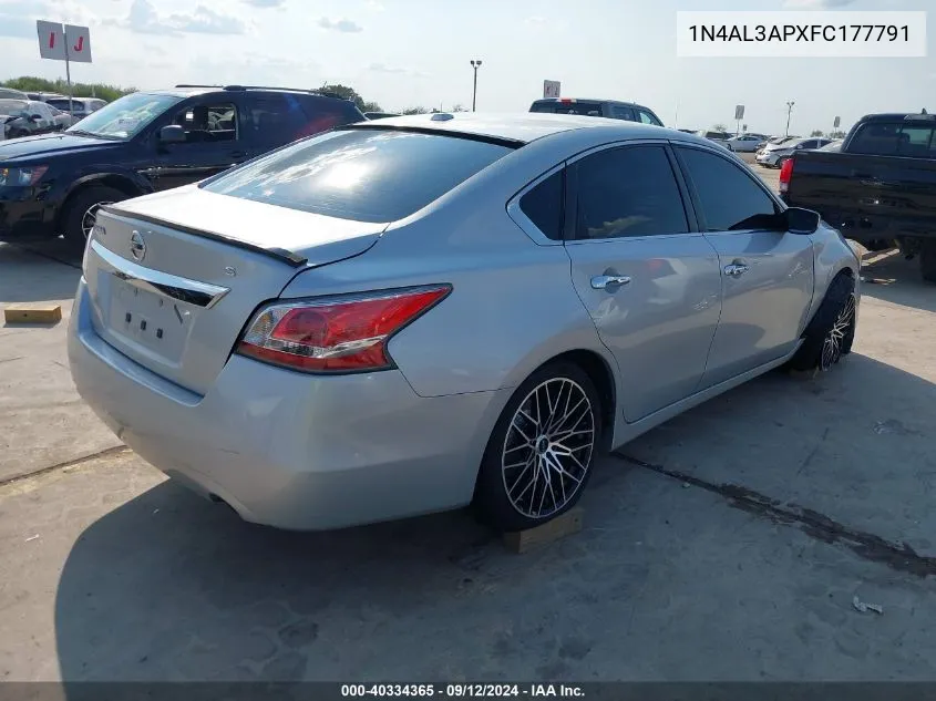 2015 Nissan Altima 2.5/2.5 S/2.5 Sl/2.5 Sv VIN: 1N4AL3APXFC177791 Lot: 40334365