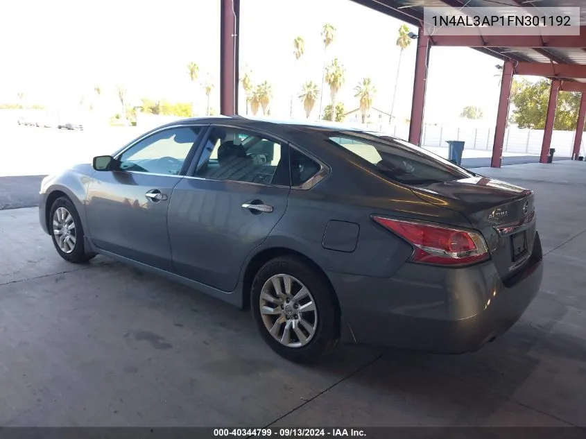 2015 Nissan Altima 2.5 S VIN: 1N4AL3AP1FN301192 Lot: 40344799