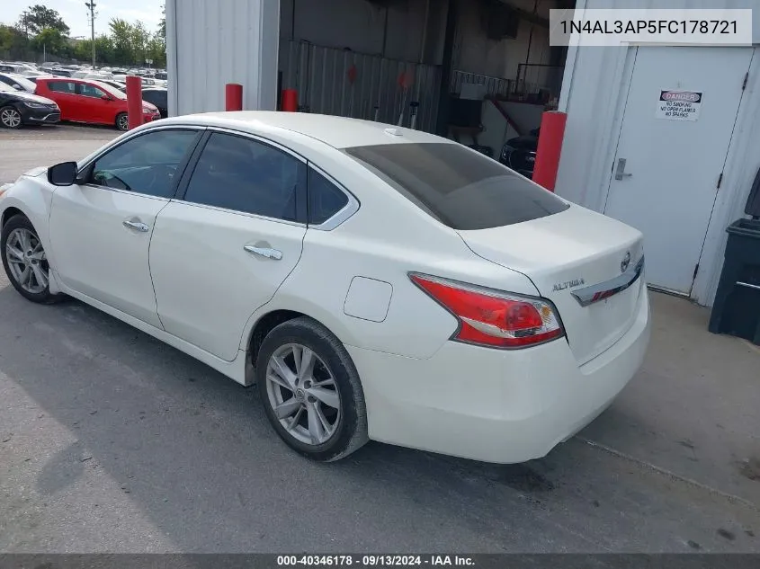 2015 Nissan Altima 2.5/S/Sv/Sl VIN: 1N4AL3AP5FC178721 Lot: 40346178