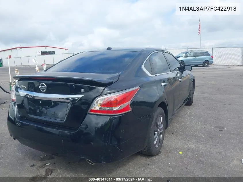 2015 Nissan Altima 2.5 S VIN: 1N4AL3AP7FC422918 Lot: 40347011