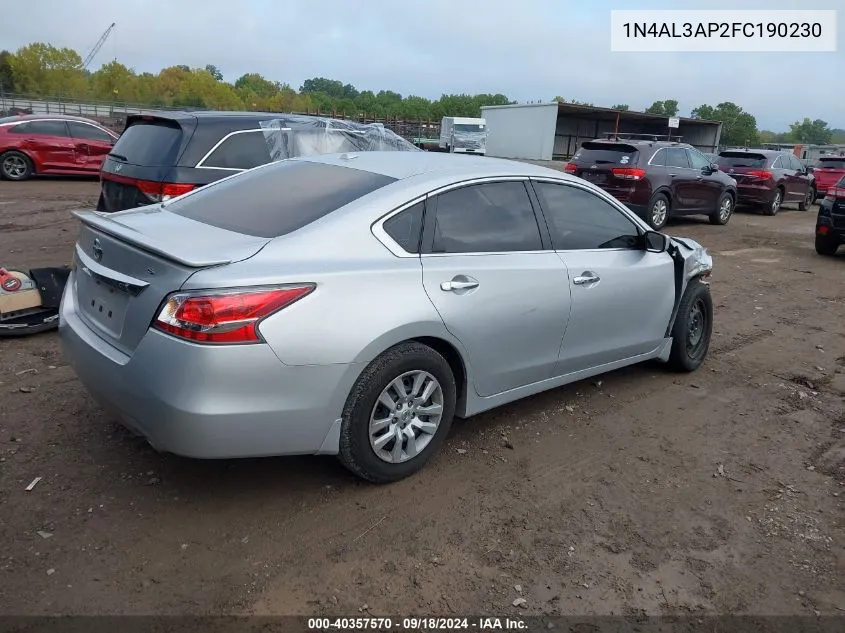 2015 Nissan Altima 2.5/S/Sv/Sl VIN: 1N4AL3AP2FC190230 Lot: 40357570