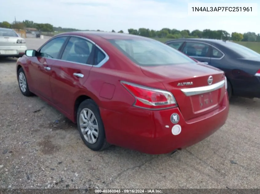 1N4AL3AP7FC251961 2015 Nissan Altima 2.5/2.5 S/2.5 Sl/2.5 Sv