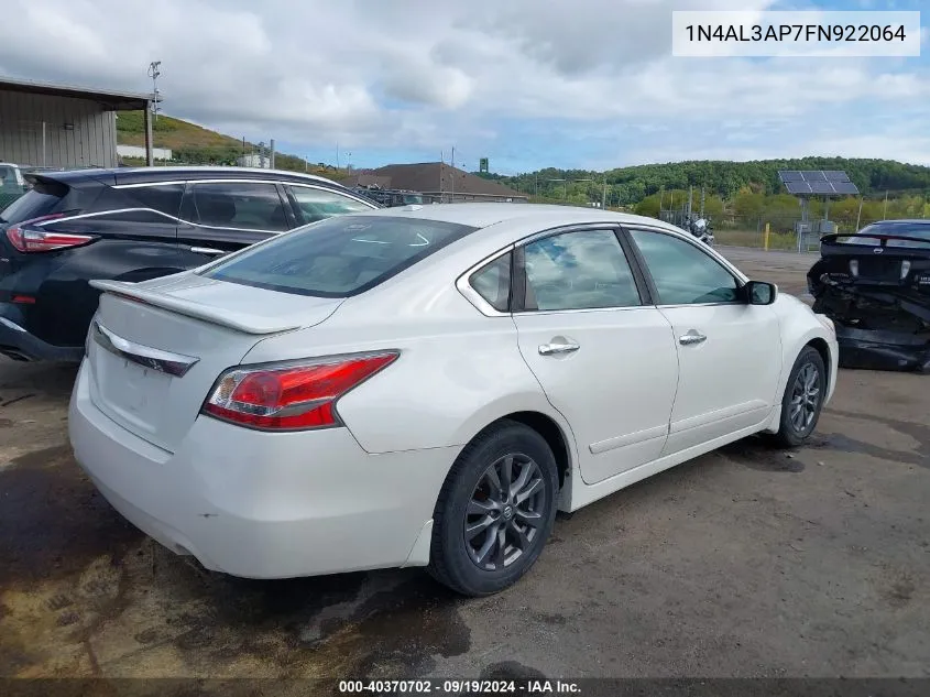 2015 Nissan Altima 2.5 S VIN: 1N4AL3AP7FN922064 Lot: 40370702