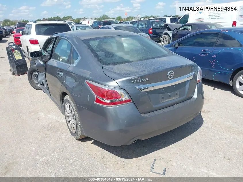 2015 Nissan Altima 2.5 S VIN: 1N4AL3AP9FN894364 Lot: 40384649