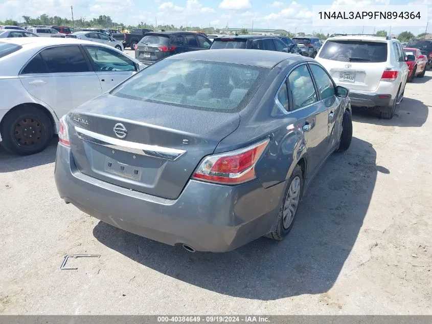 2015 Nissan Altima 2.5 S VIN: 1N4AL3AP9FN894364 Lot: 40384649