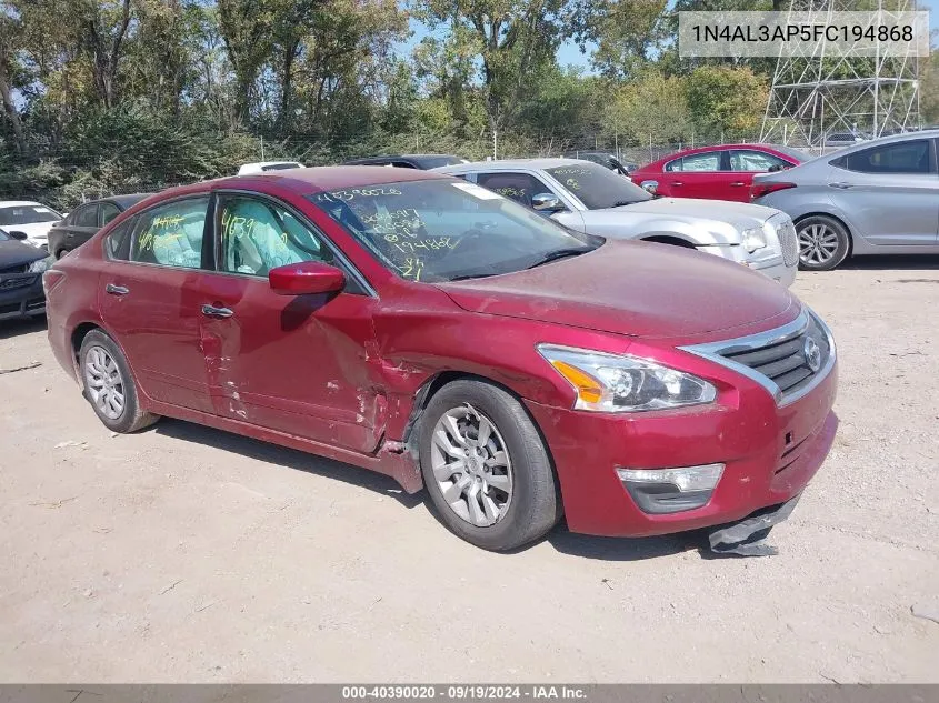 2015 Nissan Altima 2.5 S VIN: 1N4AL3AP5FC194868 Lot: 40390020