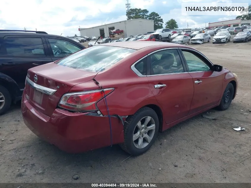 2015 Nissan Altima 2.5/2.5 S/2.5 Sl/2.5 Sv VIN: 1N4AL3AP8FN360109 Lot: 40394484