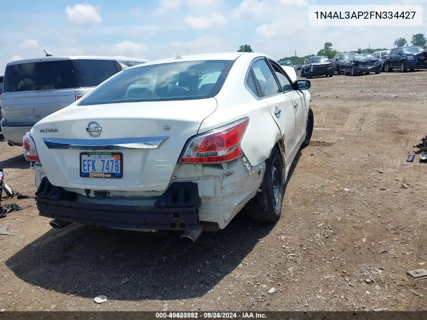 2015 Nissan Altima 2.5/2.5 S/2.5 Sl/2.5 Sv VIN: 1N4AL3AP2FN334427 Lot: 40423852