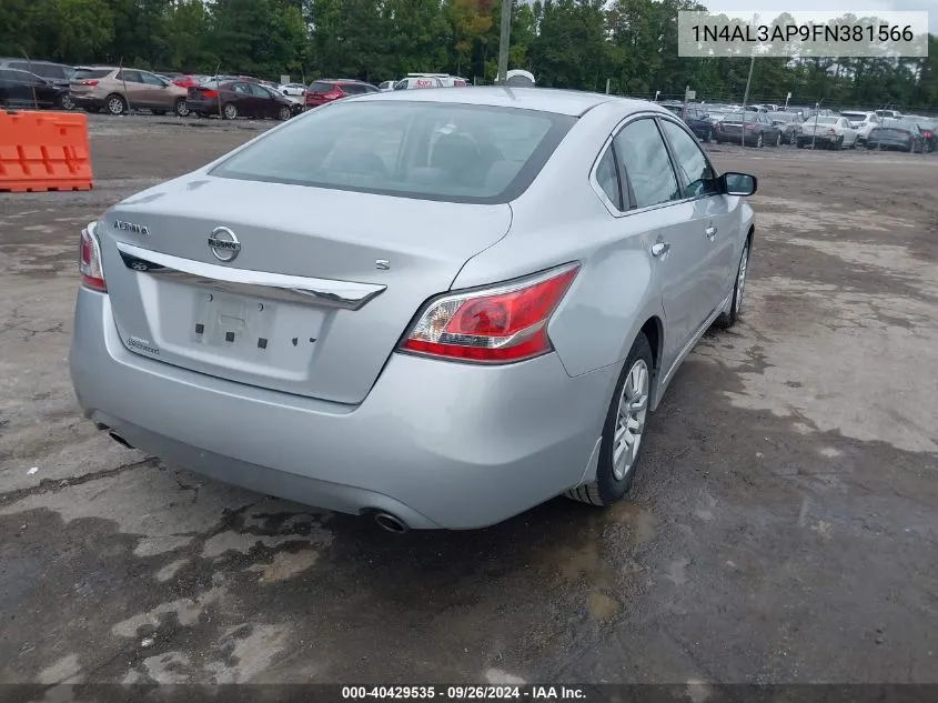 2015 Nissan Altima 2.5 S VIN: 1N4AL3AP9FN381566 Lot: 40429535