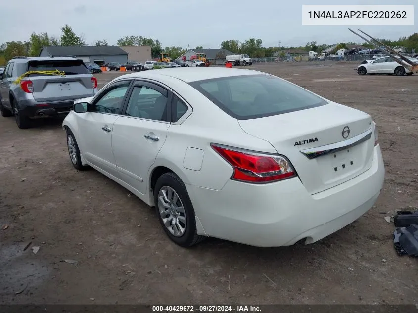 2015 Nissan Altima 2.5 S VIN: 1N4AL3AP2FC220262 Lot: 40429672