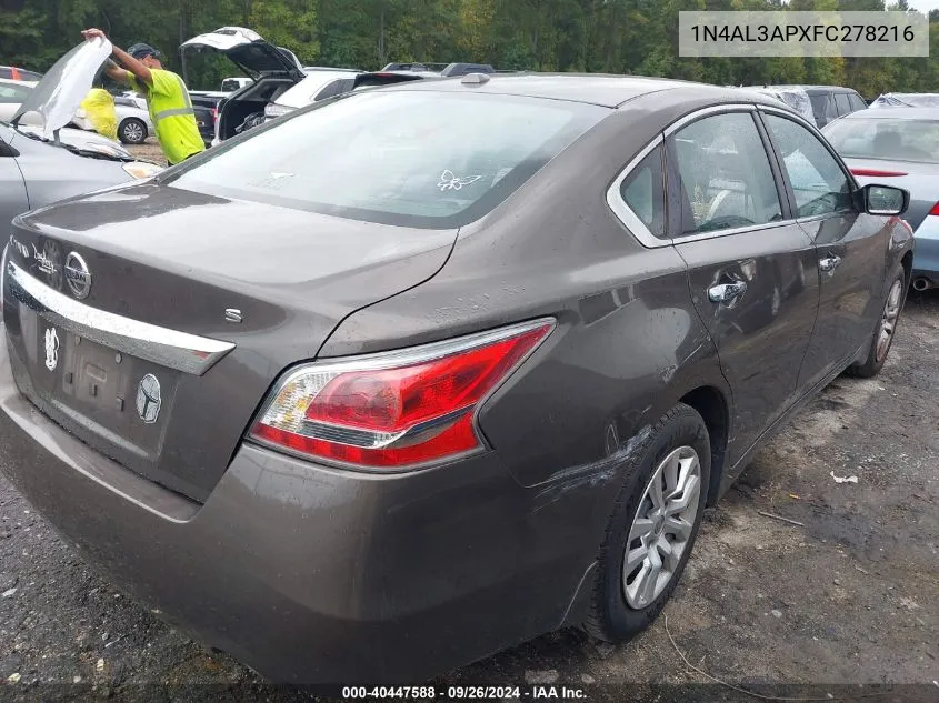 2015 Nissan Altima 2.5 S VIN: 1N4AL3APXFC278216 Lot: 40447588