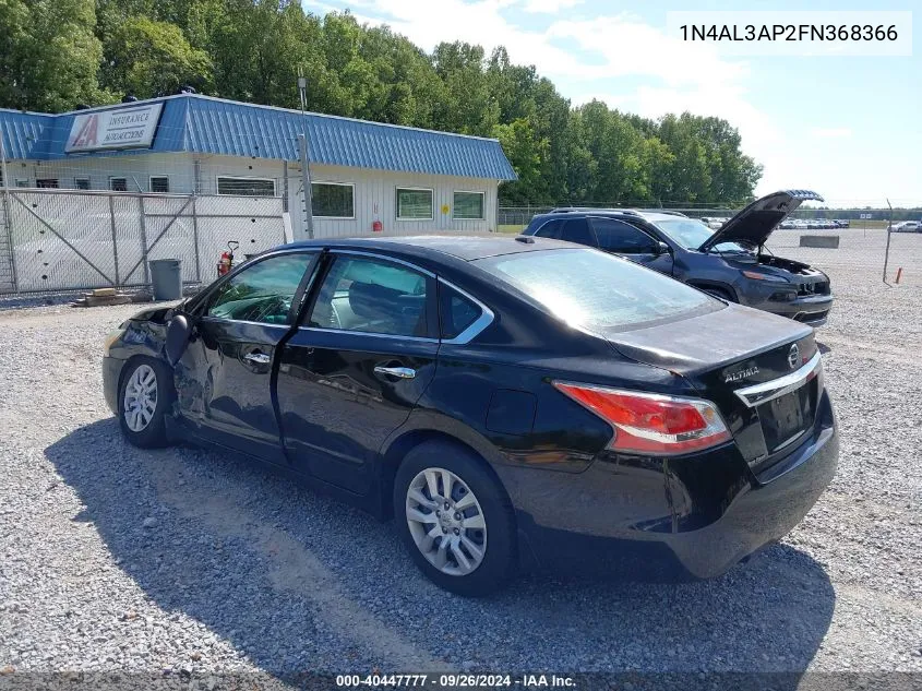 2015 Nissan Altima 2.5 S VIN: 1N4AL3AP2FN368366 Lot: 40447777