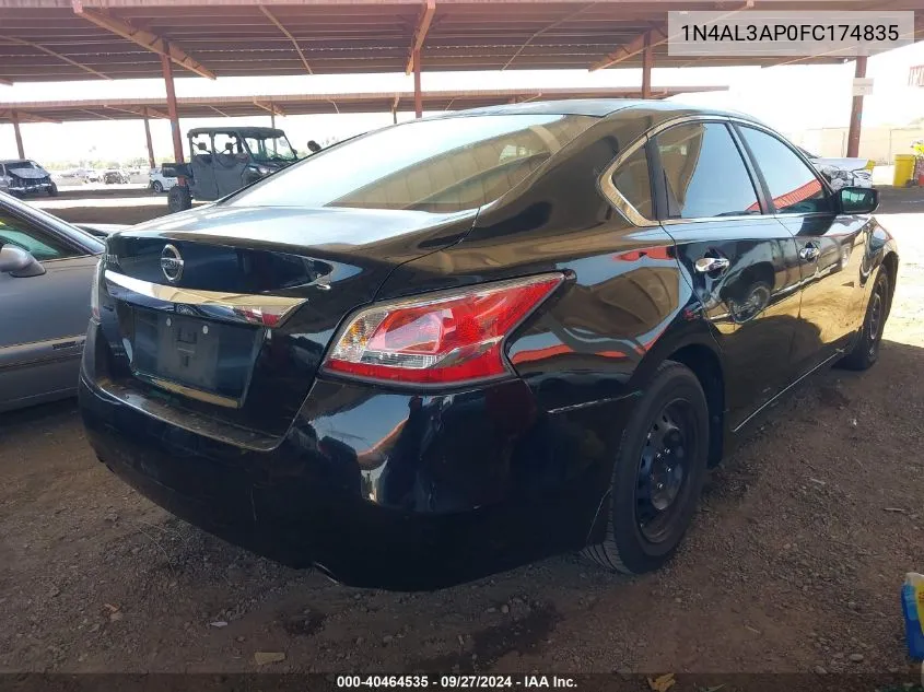 2015 Nissan Altima 2.5 S VIN: 1N4AL3AP0FC174835 Lot: 40464535