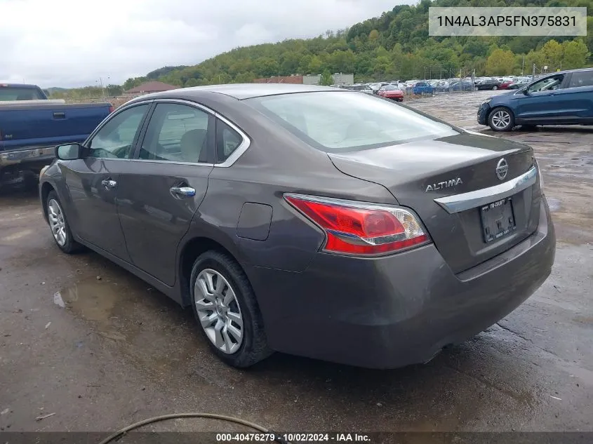 2015 Nissan Altima 2.5/2.5 S/2.5 Sl/2.5 Sv VIN: 1N4AL3AP5FN375831 Lot: 40476279