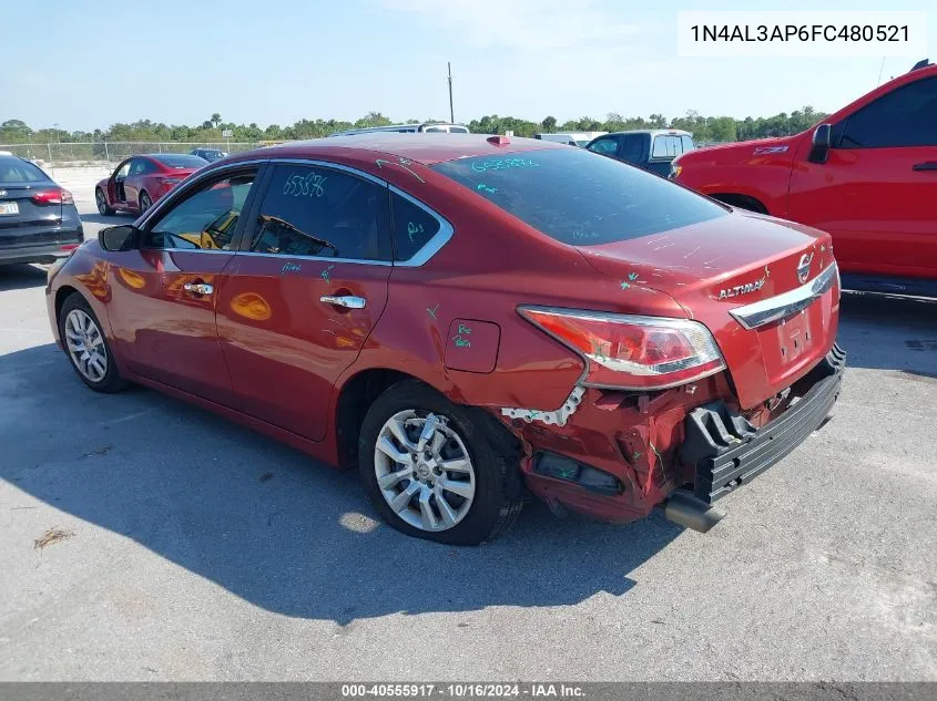 2015 Nissan Altima 2.5/2.5 S/2.5 Sl/2.5 Sv VIN: 1N4AL3AP6FC480521 Lot: 40555917