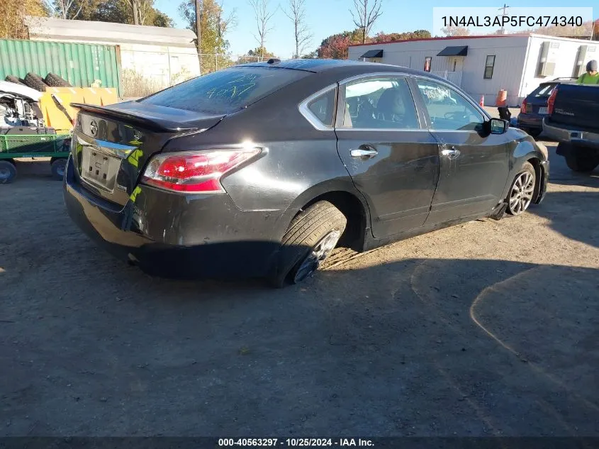 2015 Nissan Altima 2.5 S VIN: 1N4AL3AP5FC474340 Lot: 40563297