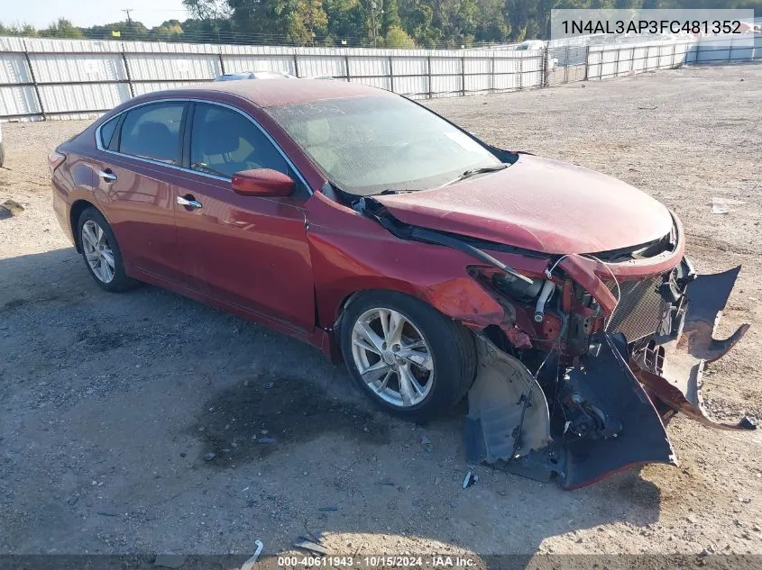 2015 Nissan Altima 2.5 Sv VIN: 1N4AL3AP3FC481352 Lot: 40611943