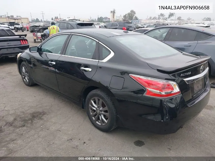 2015 Nissan Altima 2.5 S VIN: 1N4AL3AP0FN906658 Lot: 40619068