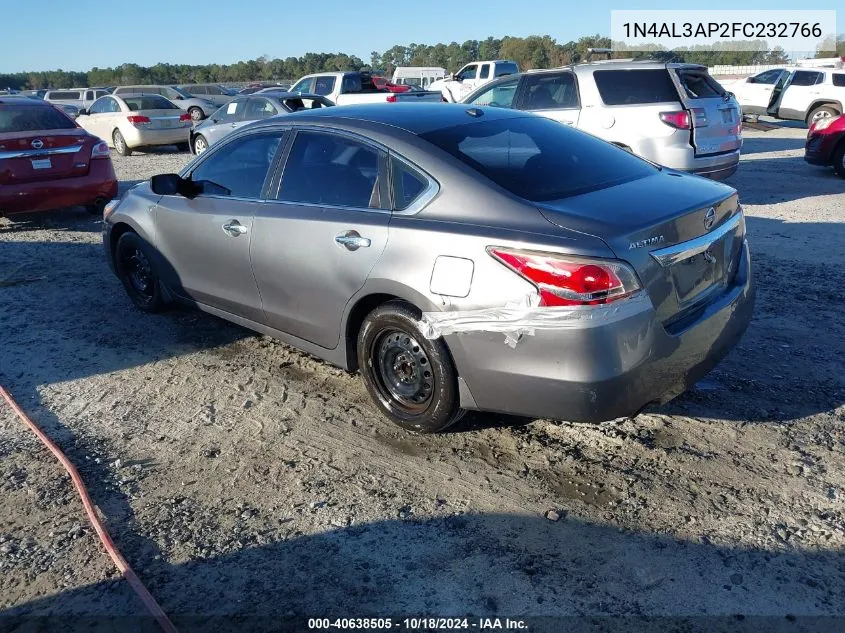 2015 Nissan Altima 2.5 S VIN: 1N4AL3AP2FC232766 Lot: 40638505