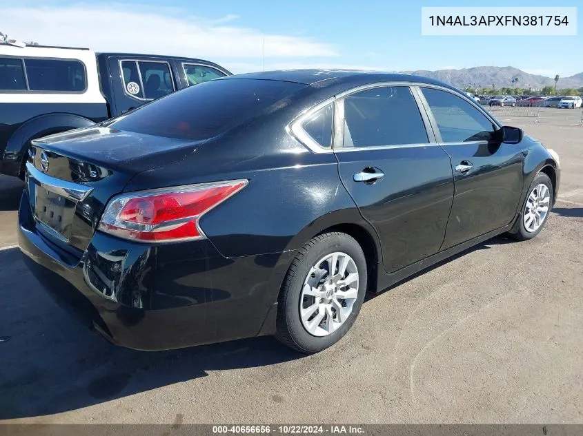 2015 Nissan Altima 2.5 S VIN: 1N4AL3APXFN381754 Lot: 40656656