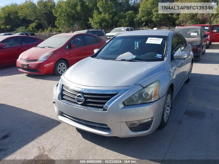 2015 Nissan Altima 2.5 S VIN: 1N4AL3AP8FC139346 Lot: 40692069