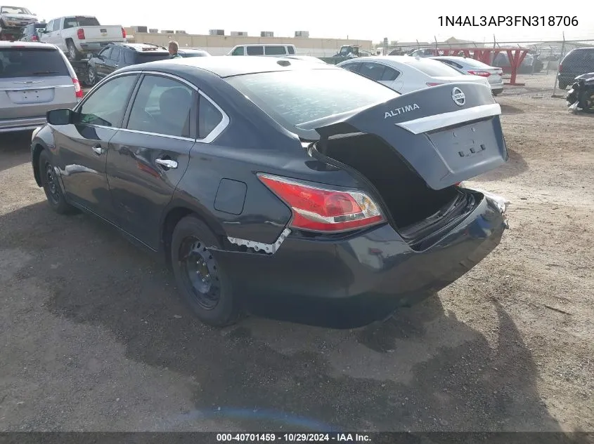 2015 Nissan Altima 2.5/2.5 S/2.5 Sl/2.5 Sv VIN: 1N4AL3AP3FN318706 Lot: 40701459