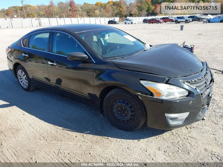 2015 Nissan Altima 2.5 S VIN: 1N4AL3AP7FN356715 Lot: 40704069