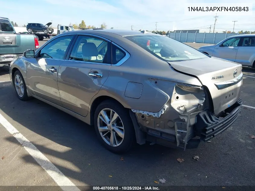 2015 Nissan Altima 2.5 Sl VIN: 1N4AL3APXFN405843 Lot: 40705618