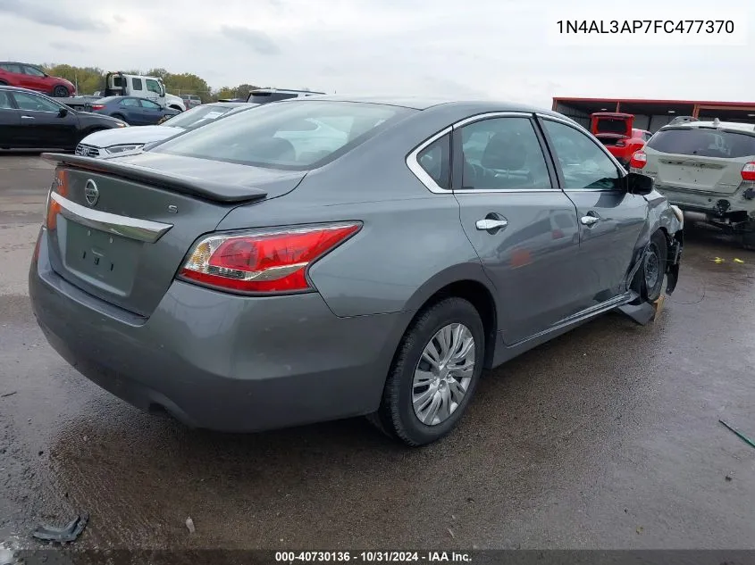 2015 Nissan Altima 2.5 S VIN: 1N4AL3AP7FC477370 Lot: 40730136